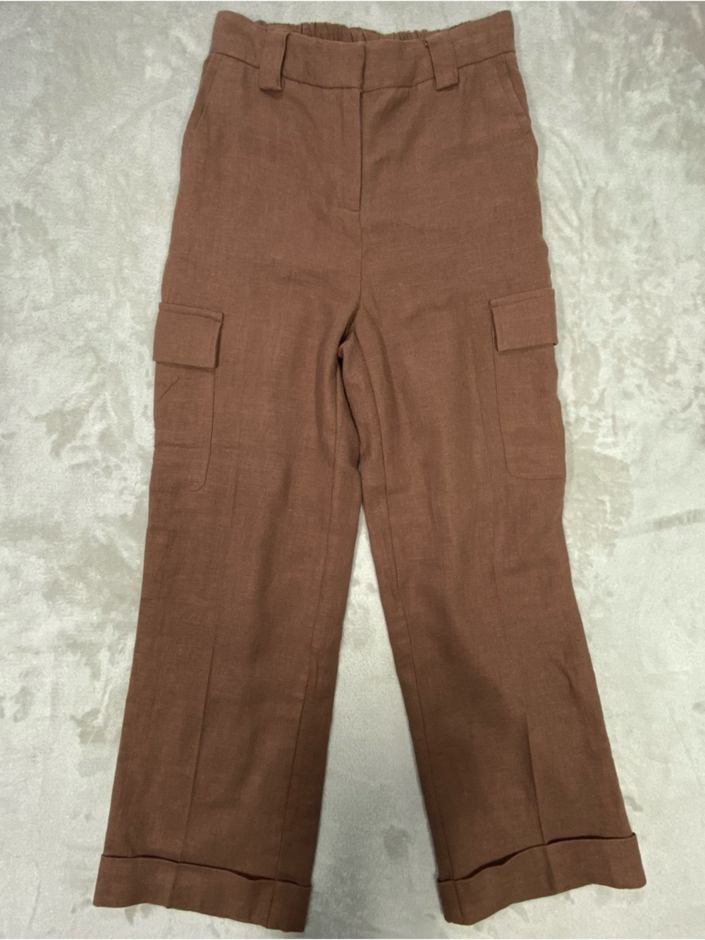 House of Harlow 1960 Brown Cargo Linen-Blend Pants size 2